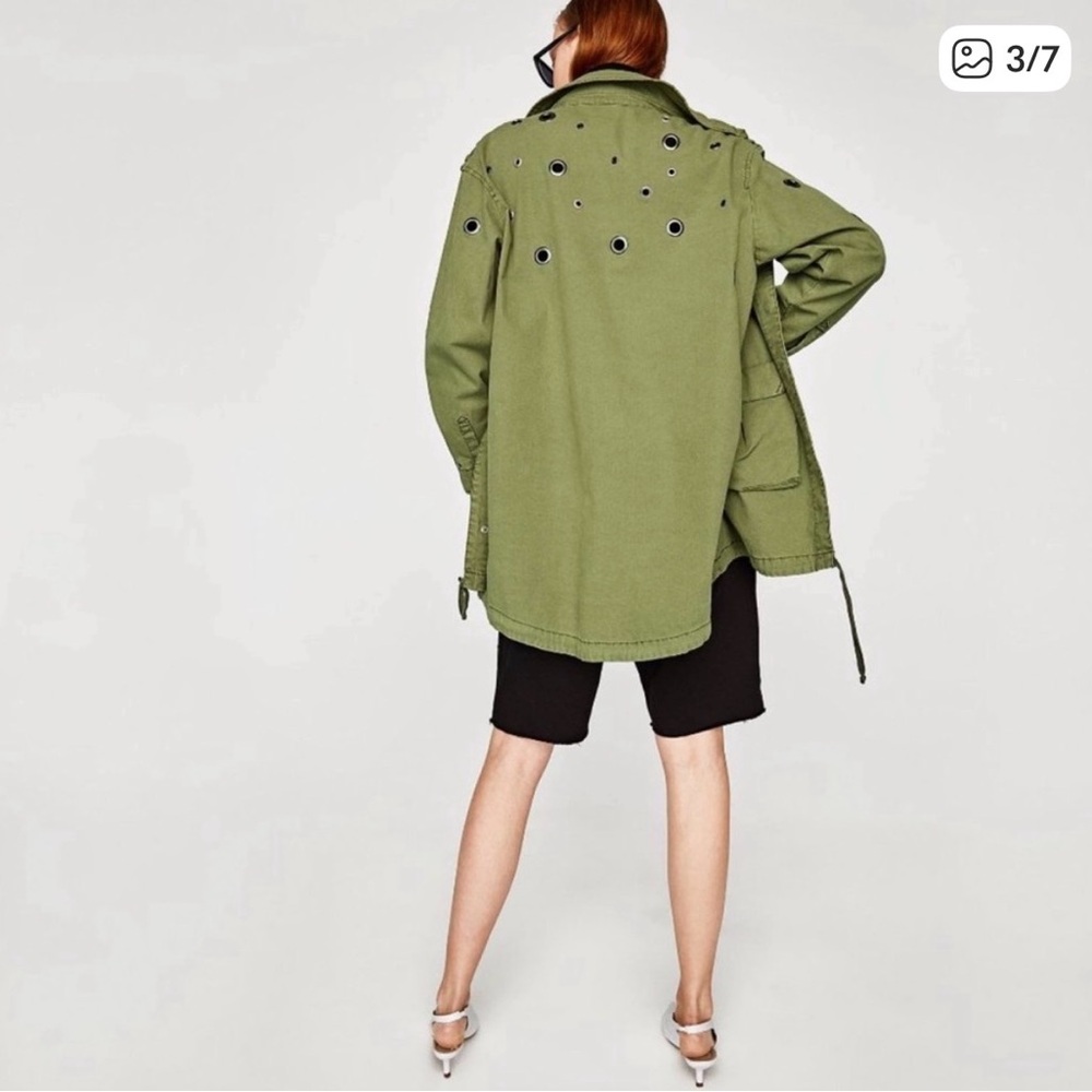 Zara Basic Olive Utility Jacket - Picture 3 of 9